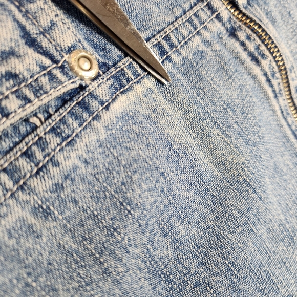 Vintage 90s Y2K Denim Sleeveless Dress Jumper Pockets Zip Up Kidcore Cottagecore - Picture 8 of 11